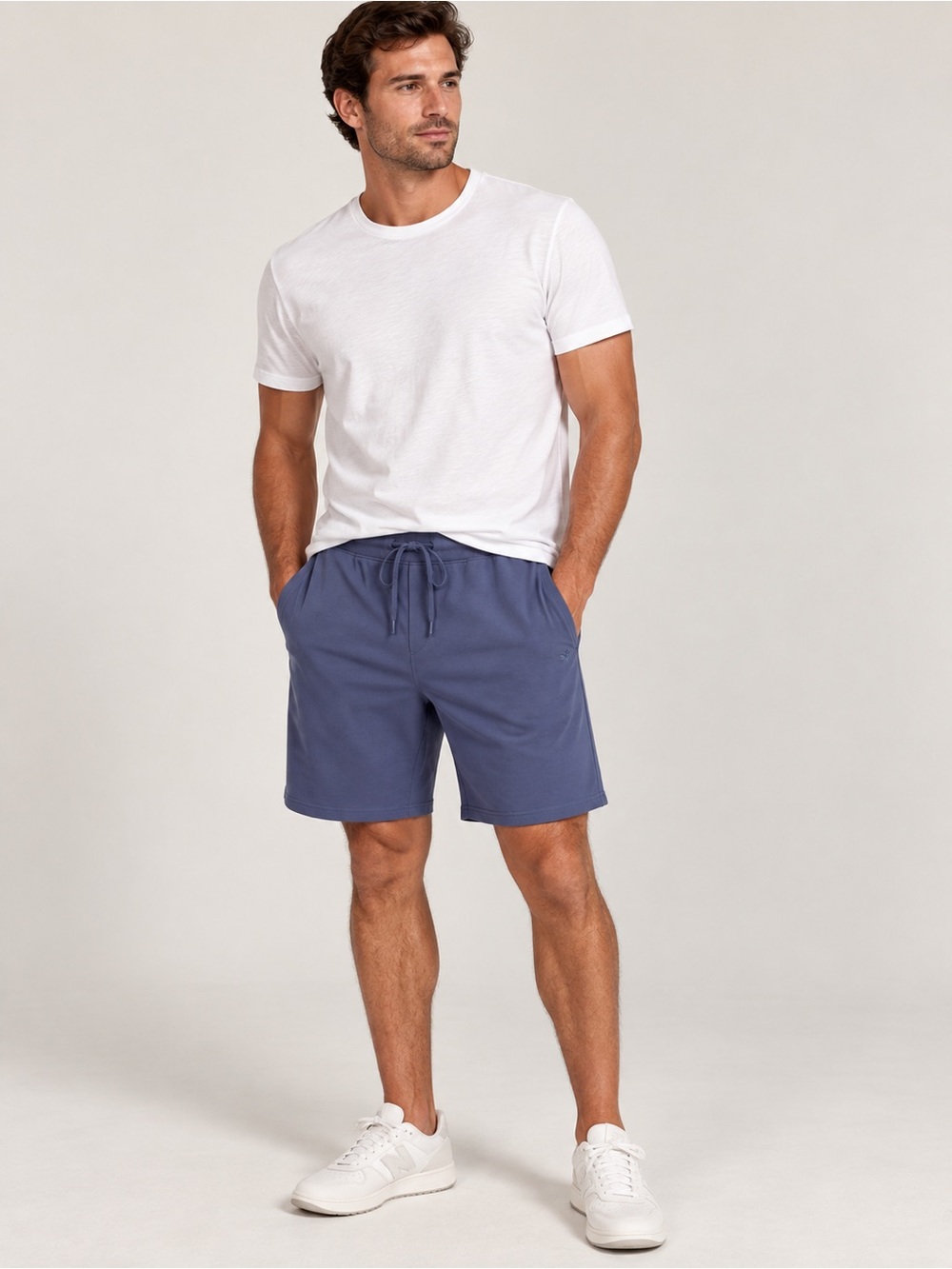 Cozy Earth Men’s Ultrasoft Bamboo Jogger Shorts Blue NWT $100